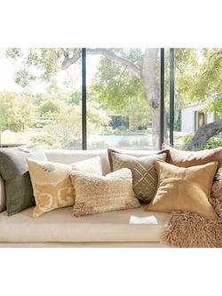 Pottery Barn Oria Suzani Lumbar Cushion Cover, Straw/Multi - view 2, Straw Multi