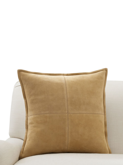 Pottery Barn Pieced Suede Cushion Cover, Golden