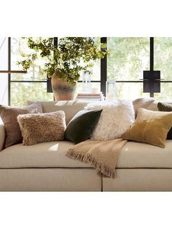 Pottery Barn Pieced Suede Cushion Cover - view 2, Golden