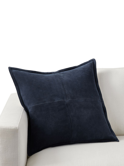 Pottery Barn Pieced Suede Cushion Cover, Navy
