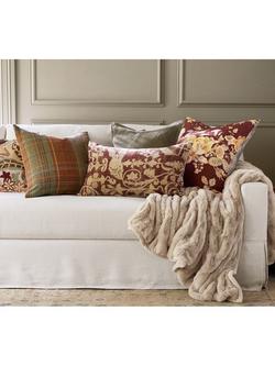 Pottery Barn Rory Velvet Lumbar Cushion Cover, Wine/Multi - view 2, Wine Multi