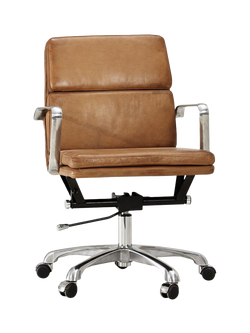 Pottery Barn Nash Leather Office Chair, Caramel, Caramel