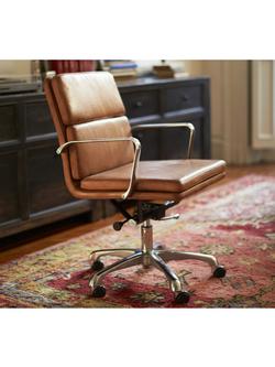 Pottery Barn Nash Leather Office Chair, Caramel - view 2, Caramel