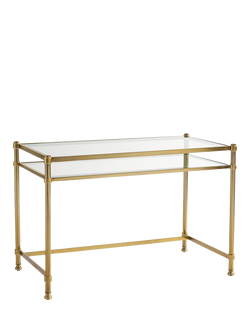 Pottery Barn Everson Small Desk, Brass - view 2, Brass