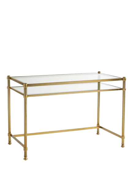 Pottery Barn Everson Small Desk, Brass - view 2, Brass