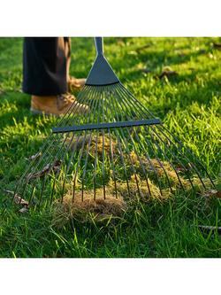 Burgon & Ball BoronGreen RHS Lawn Rake, Green - view 2, Green