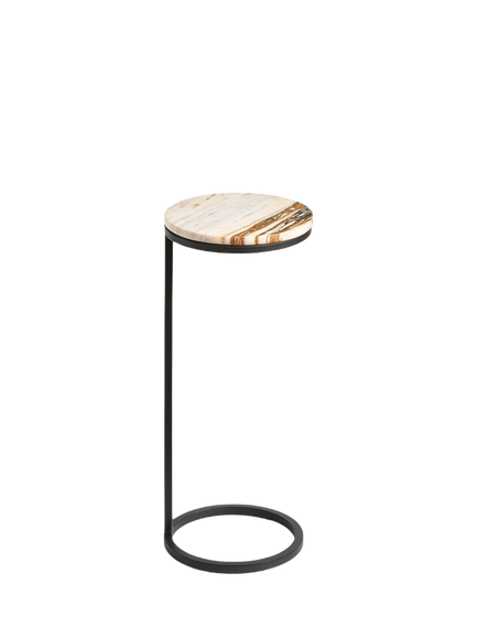 Pottery Barn Delaney Marble C-Table, Golden, Golden