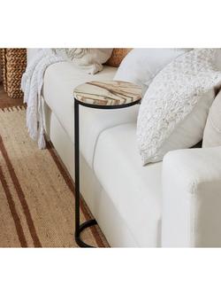 Pottery Barn Delaney Marble C-Table, Golden - view 2, Golden