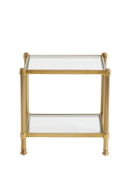 Pottery Barn Everson Rectangular Side Table, Brass, Brass