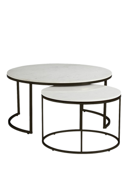 Pottery Barn Delaney Round Nesting Coffee Table, Set of 2, Bronze, Bronze