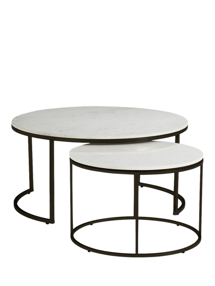 Pottery Barn Delaney Round Nesting Coffee Table, Set of 2, Bronze, Bronze