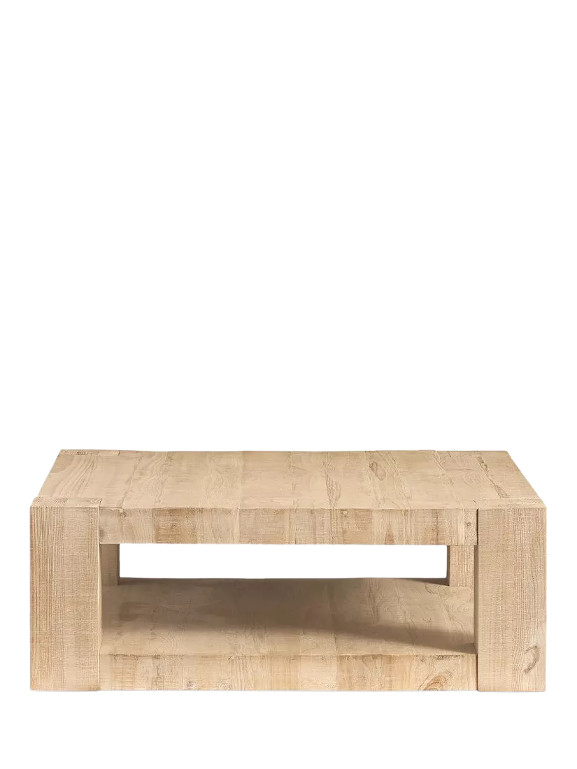 Pottery Barn Rockport Square Coffee Table, Pale Sand