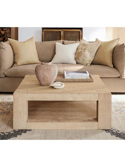 Pottery Barn Rockport Square Coffee Table, Pale Sand - view 2, Pale Sand