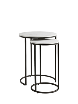 Pottery Barn Delaney Round Nesting Side Table, Set of 2, Bronze, Bronze