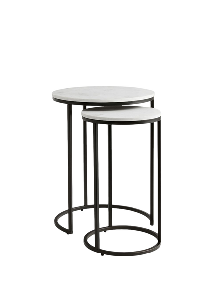 Pottery Barn Delaney Round Nesting Side Table, Set of 2, Bronze, Bronze