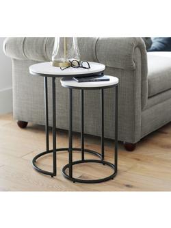 Pottery Barn Delaney Round Nesting Side Table, Set of 2, Bronze - view 2, Bronze