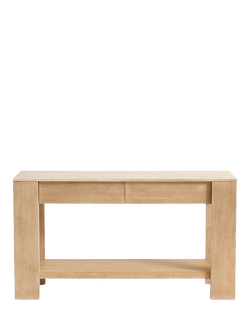 Pottery Barn Travertine Console Table, Fog, Fog