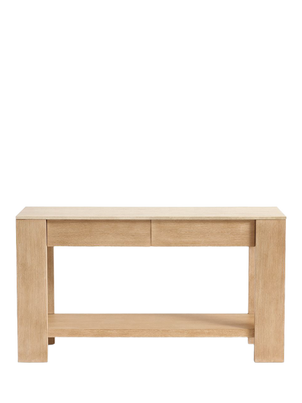 Pottery Barn Travertine Console Table, Fog, Fog