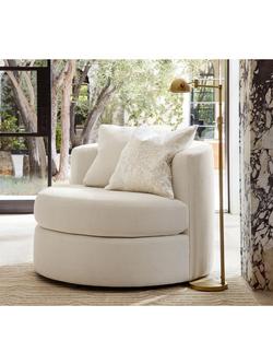 Pottery Barn Balboa Swivel Armchair, Oatmeal - view 2, Oatmeal
