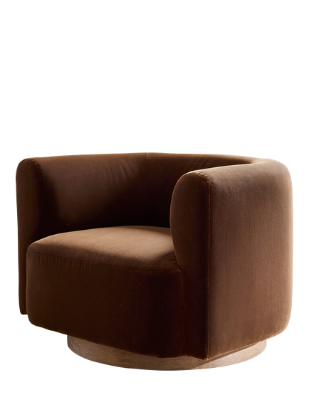Pottery Barn Cole Swivel Armchair, Espresso, Espresso