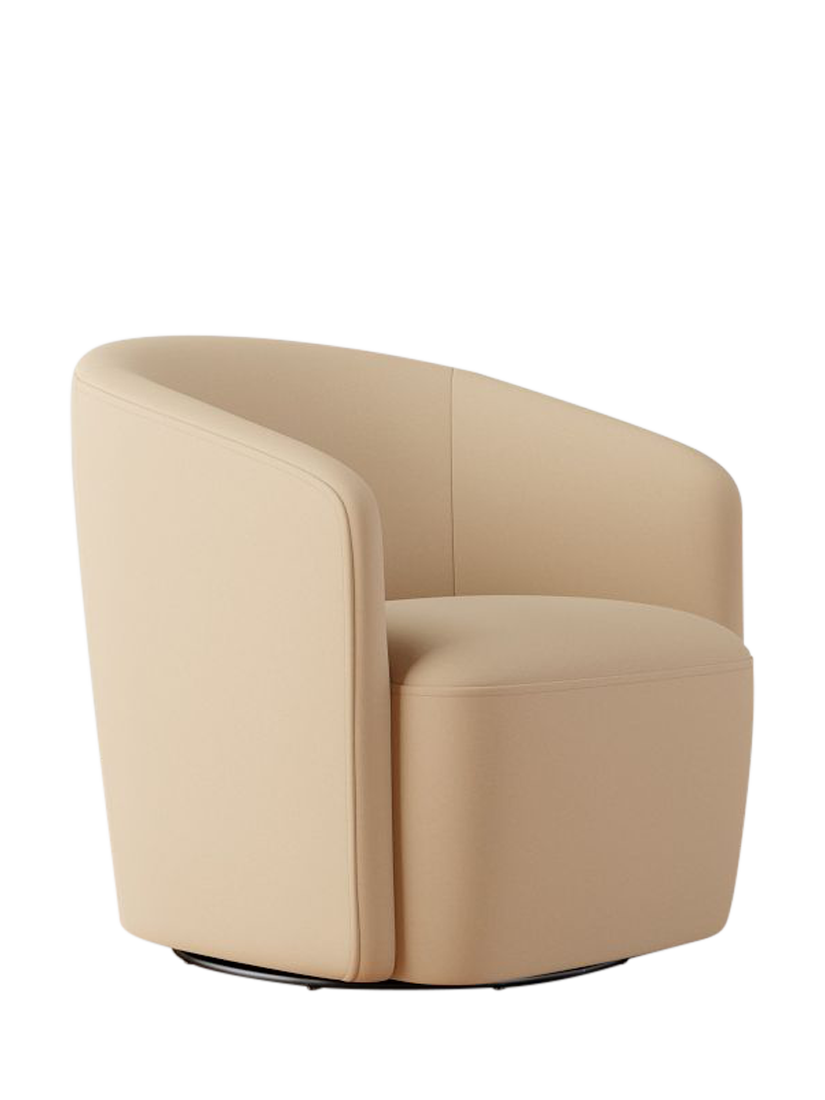 Preston Range, Pottery Barn Preston Swivel Armchair, Camel