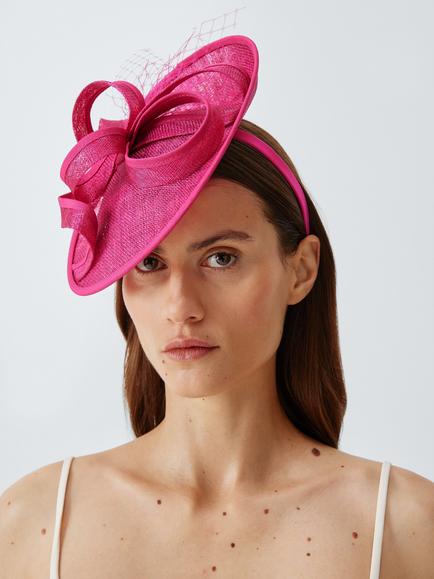 John Lewis Amelie Small Disc Fascinator, Fuschia