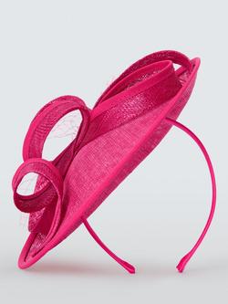 John Lewis Amelie Small Disc Fascinator - view 2, Fuschia