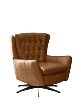 Pottery Barn Wells Leather Swivel Recliner, Vintage Caramel