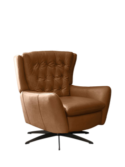 Pottery Barn Wells Leather Swivel Recliner, Vintage Caramel, Vintage Caramel