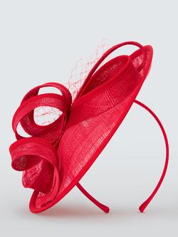 John Lewis Amelie Small Disc Fascinator - view 2, Red