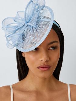 John Lewis Camelia Diamante Fascinator, Light Blue