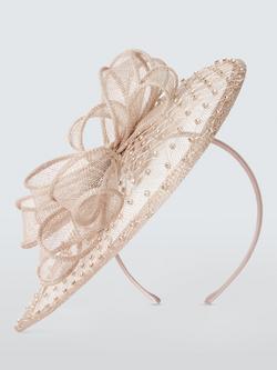 John Lewis Camelia Diamante Fascinator - view 2, Light Pink