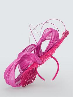 Snoxells Sage Lattice Disc Fascinator, Fuschia - view 2, Fuschia