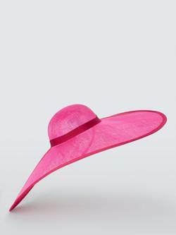 Snoxells Sienna Bi-Colour Extra-Wide Brim Hat, Pink/Red - view 2, Pink/Red