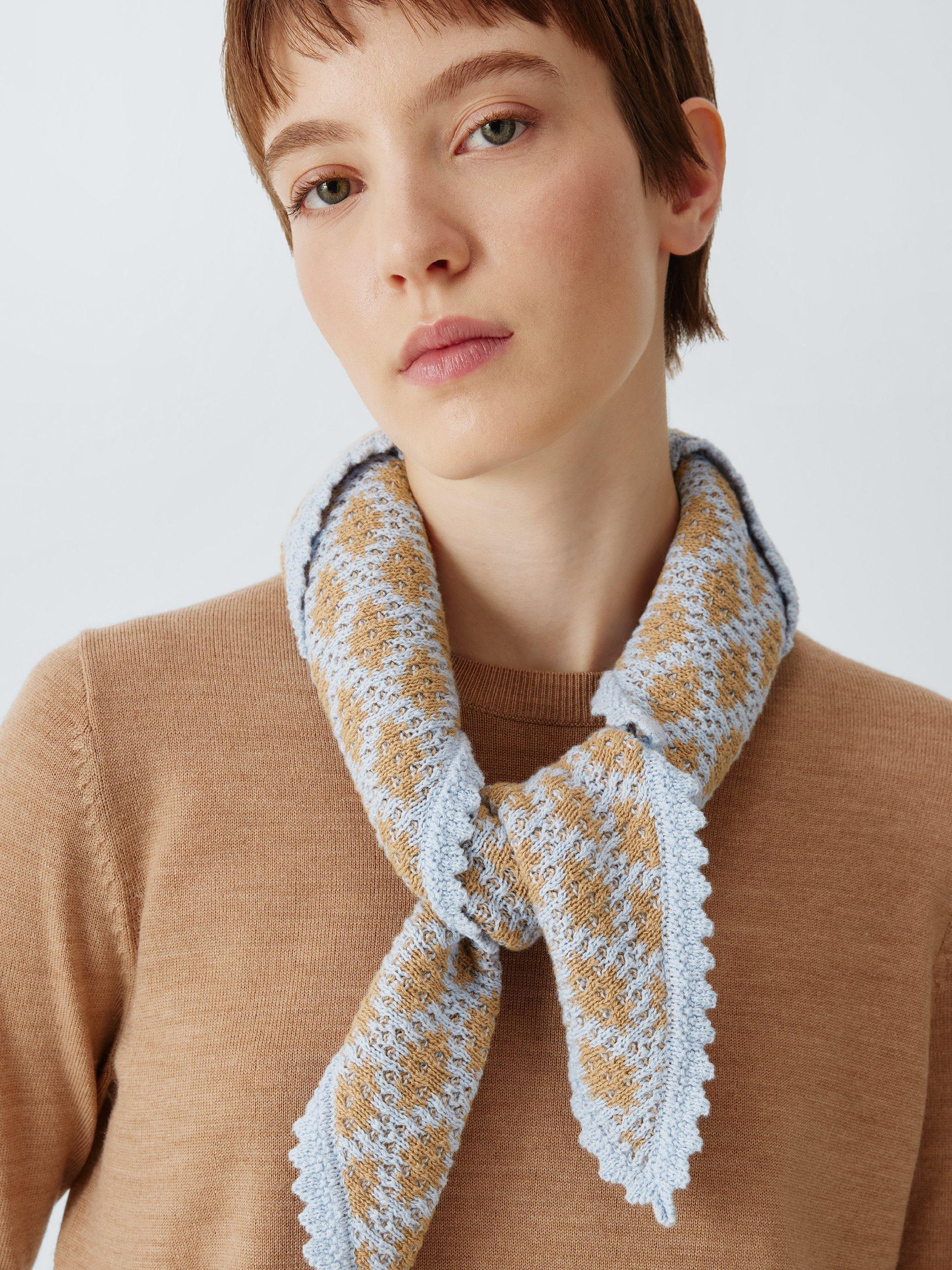 Product image 1 of 4, which shows John Lewis Needle Point Crochet Bandana Scarf, Multi
