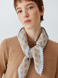 John Lewis Needle Point Crochet Bandana Scarf, Multi, Multi