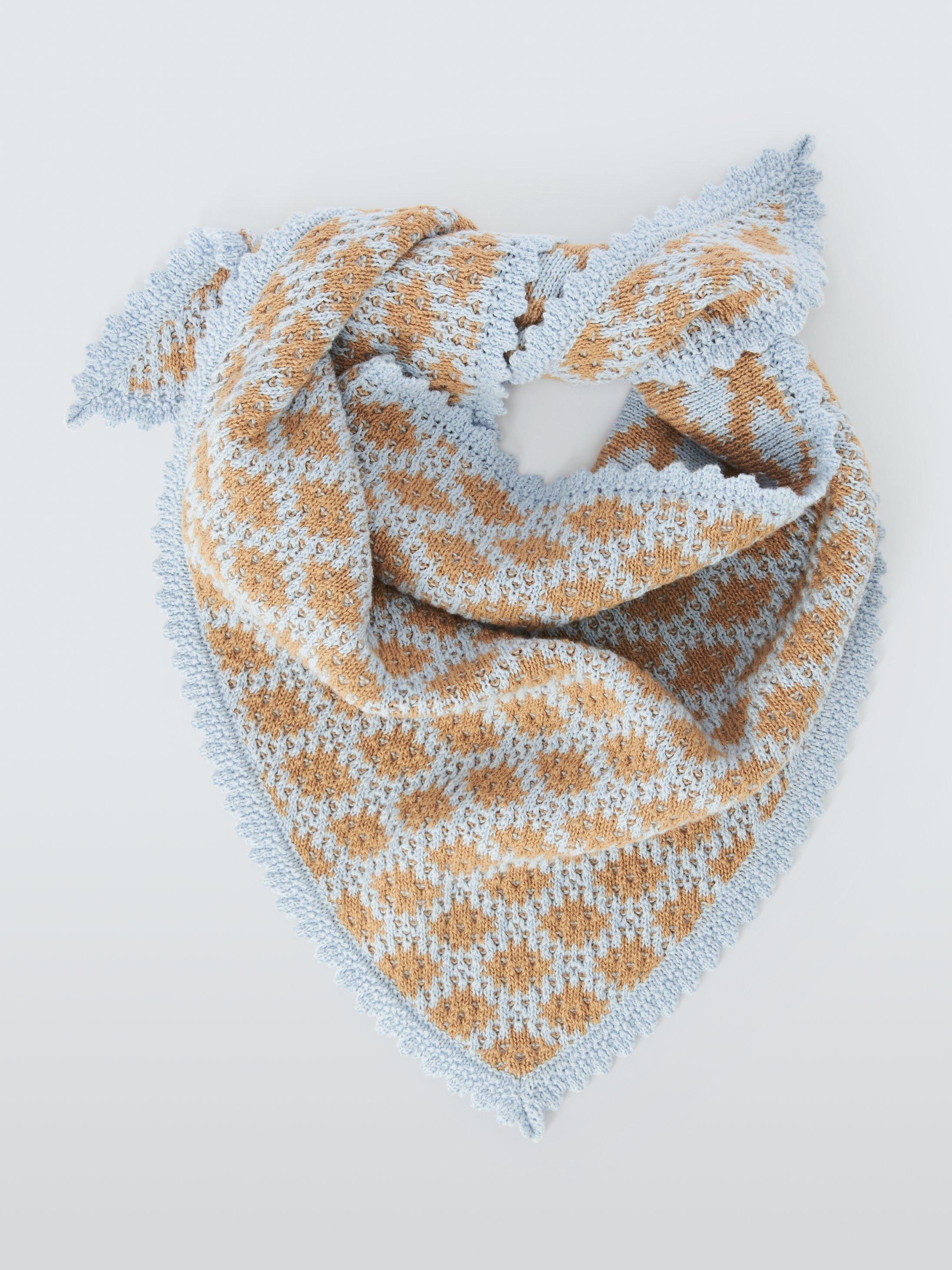 Product image 2 of 4, which shows John Lewis Needle Point Crochet Bandana Scarf, Multi
