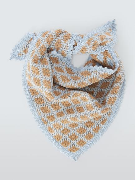 John Lewis Needle Point Crochet Bandana Scarf, Multi - view 2, Multi