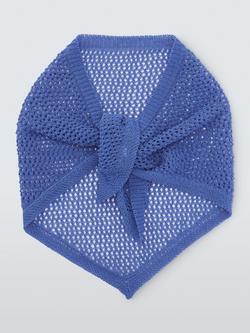 John Lewis Pointelle Knit Bandana Scarf - view 2, Blue