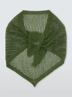 John Lewis Pointelle Knit Bandana Scarf - view 2, Green