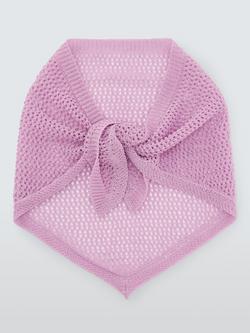 John Lewis Pointelle Knit Bandana Scarf - view 2, Pink