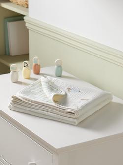 John Lewis Daydream Bear Muslin Blanket, Multi - view 2, Multi