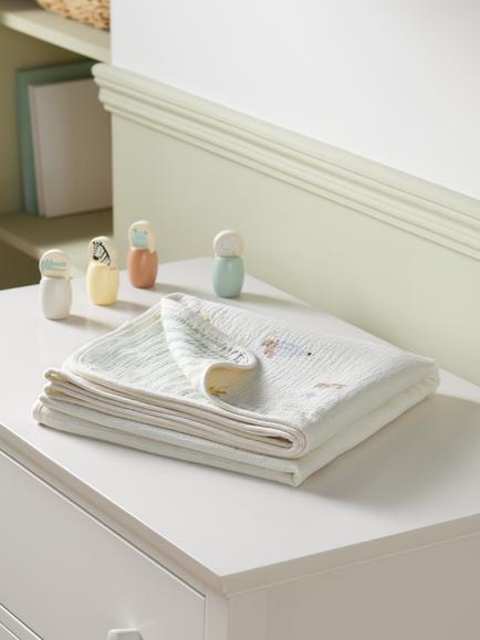 John Lewis Daydream Bear Muslin Blanket, Multi - view 2, Multi