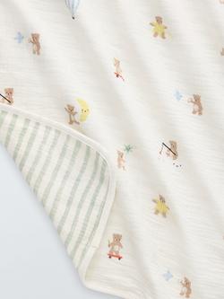 John Lewis Daydream Bear Muslin Blanket, Multi - view 2, Multi