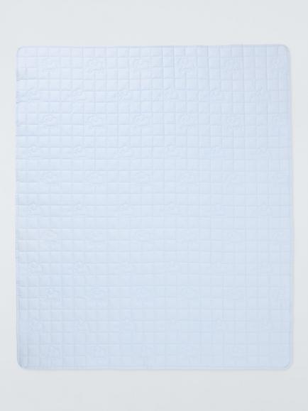 John Lewis Safari Elephant Quilted Blanket, Blue, Blue