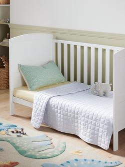 John Lewis Safari Elephant Quilted Blanket, Blue - view 2, Blue