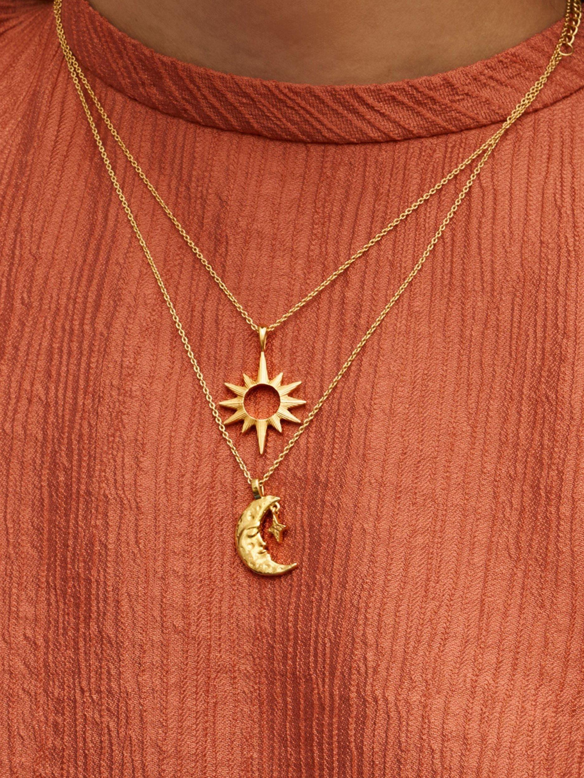 Product image 2 of 5, which shows Ottoman Hands Star Pendant Necklace, Gold