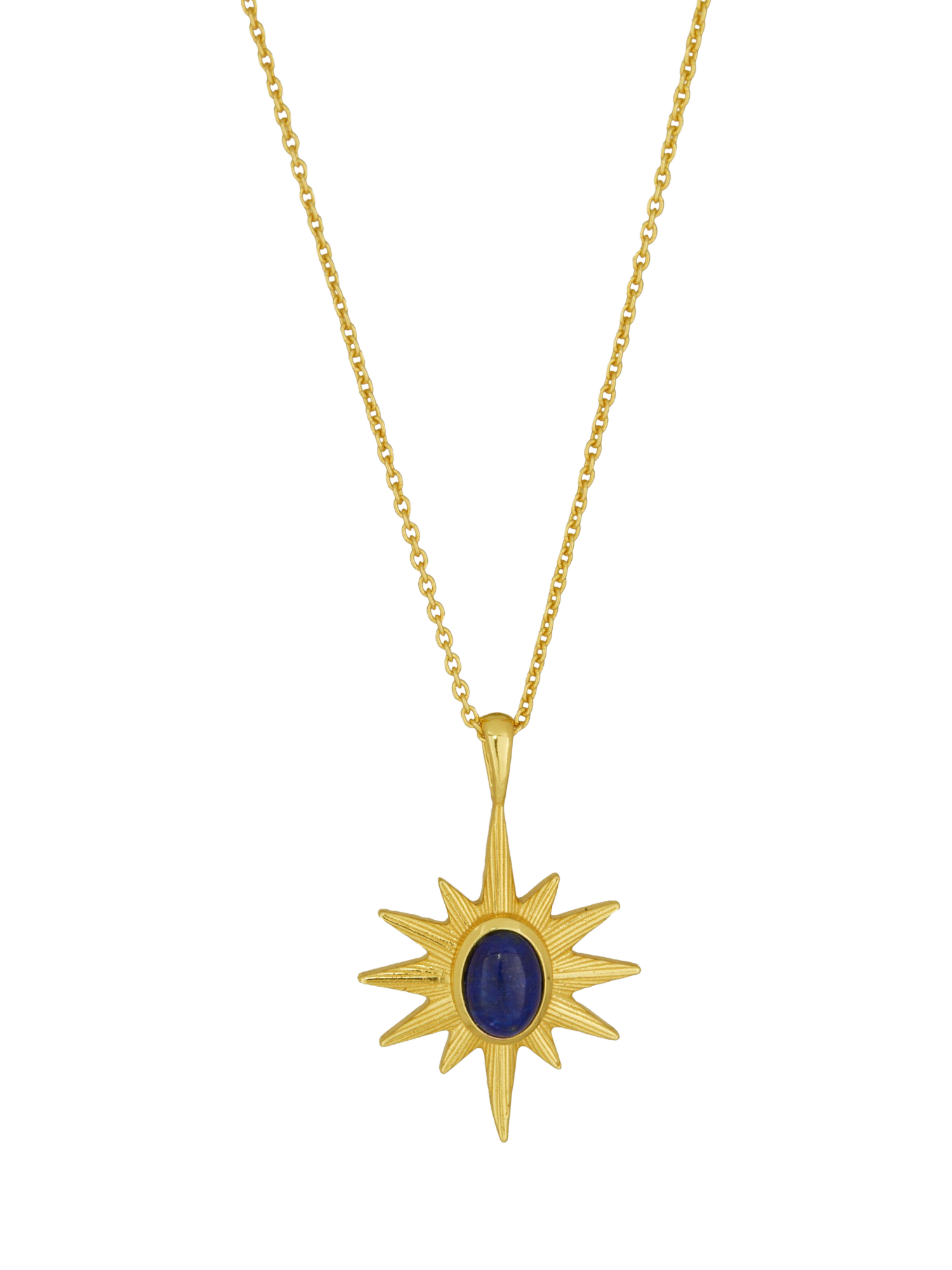 Product image 1 of 5, which shows Ottoman Hands Lapis Star Necklace, Gold