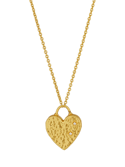 Ottoman Hands Heart Locket Necklace, Gold, Gold