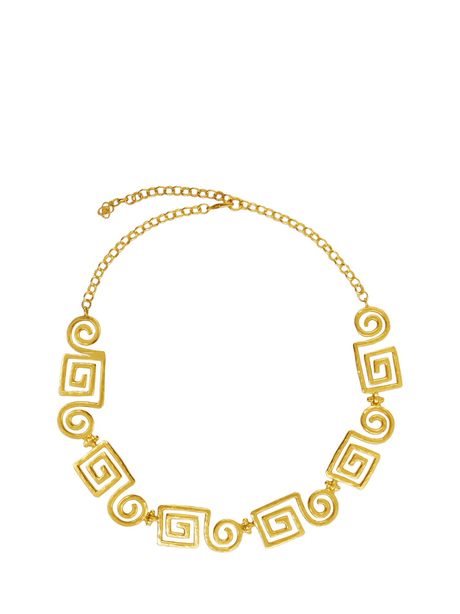 Product image 1 of 6, which shows Ottoman Hands Megara Geometric Spiral Necklace, Gold